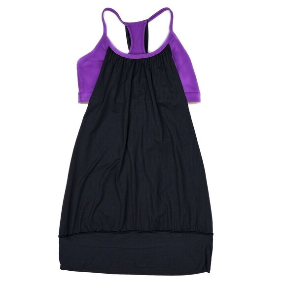 Lululemon Athletica No Limits Raspberry Black Workout Racerback Bra w/Tank Sz S - Picture 2 of 4